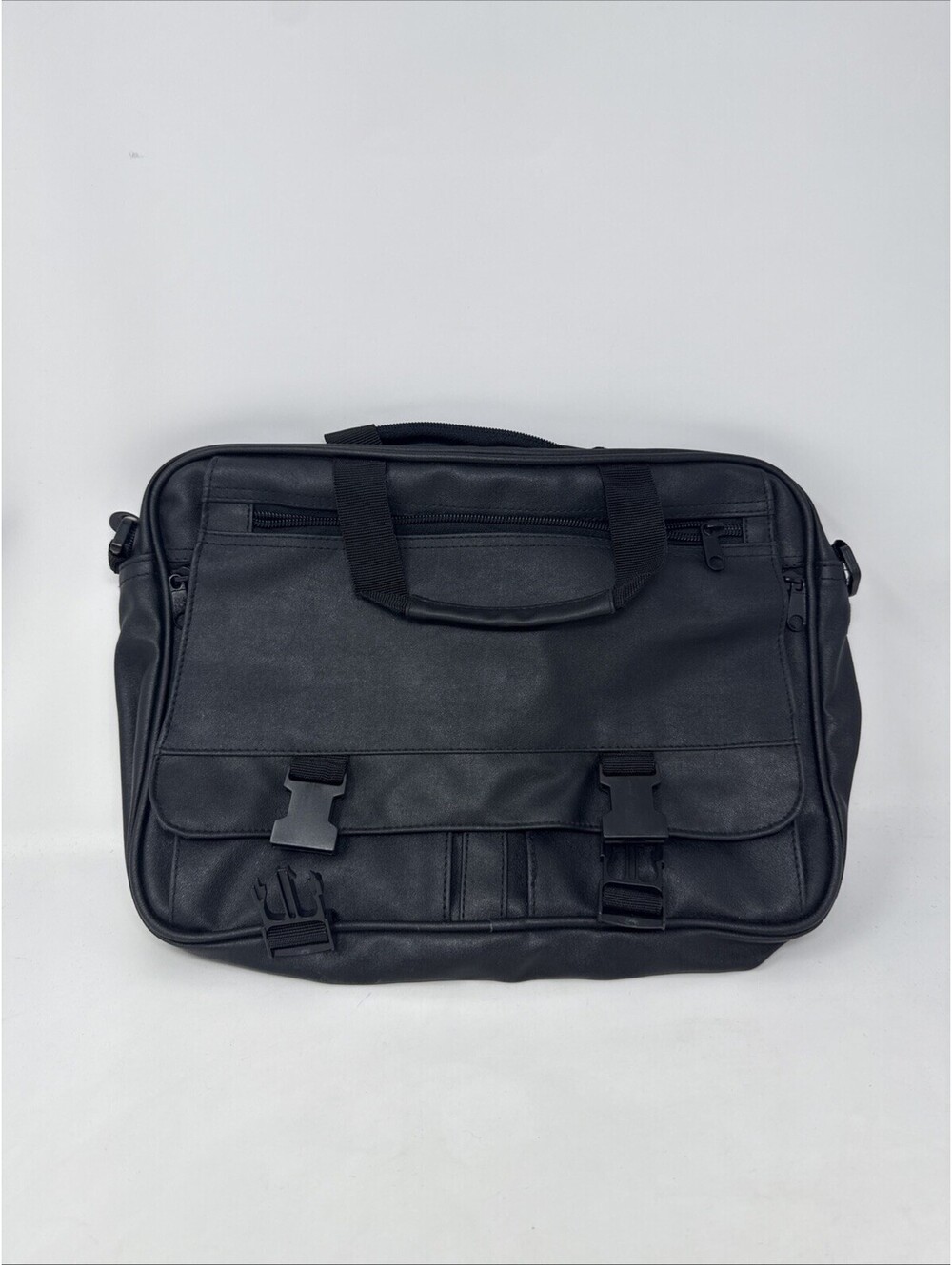 Soft Black Leather Briefcase Laptop Messenger Bag Storage